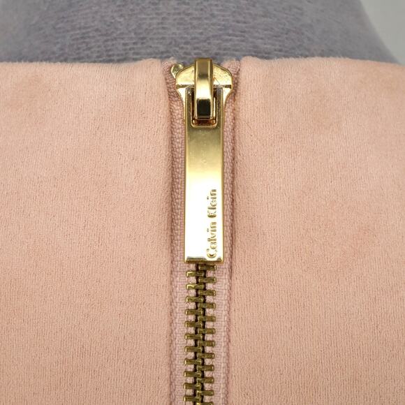 Calvin Klein Dress Womens 4 Pale Pink Faux Suede Microfiber Sleeveless Career - Picture 10 of 14